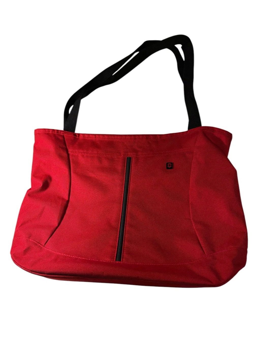Red Canvas Swiss Army Tote Bag with Black Straps MINTY